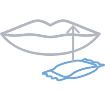 Place SN&Oslash; under your upper&nbsp;lip.